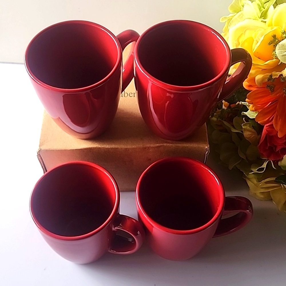 ☆Set of 4 Corelle, Red Coffee/Tea Mugs.☆ - Picture 3 of 9